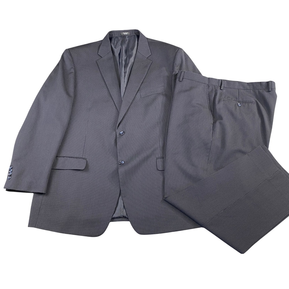 Jones New York Collection Men's L 48 Pinstripe Wool Suit Jacket and Pants Set